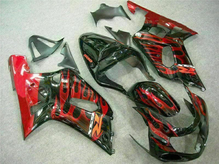 MSB Injection  Red Black Fairing Fit for  2001-2003 GSXR 600 750 r034