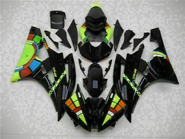 MS Injection Bodywork Black Fairing Fit for Yamaha 2006-2007 YZF R6 ABS Cowl g061