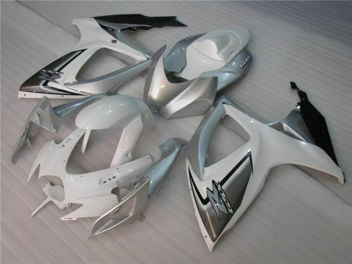 MSB Injection White Silver Fairing Fit for  2006 2007 GSXR 600 750 v085