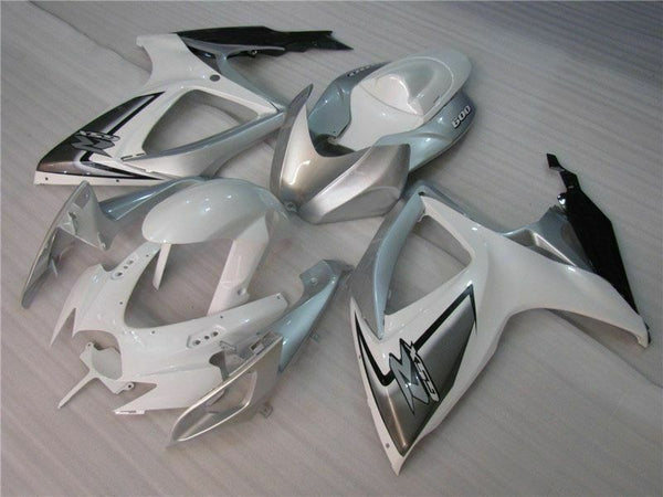 MSB Injection White Silver Fairing Fit for  2006 2007 GSXR 600 750 v085