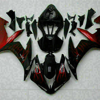 MSB Injection Kit Red Flame Plastic Fairing Fit for Yamaha 2004-2006 YZF R1 j006