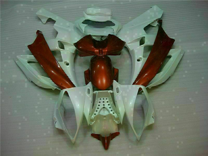 MS Injection White Brown ABS Kit Fairing Fit for Yamaha 2006-2007 YZF R6 g036
