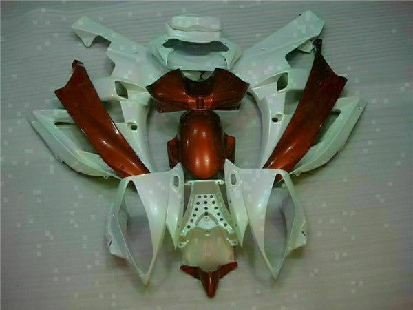 MS Injection White Brown ABS Kit Fairing Fit for Yamaha 2006-2007 YZF R6 g036