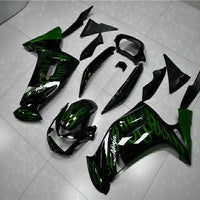 MSA Fit for  Ninja 650R 2006-08 ER6F Green Flame Fairing Kit ABS t003