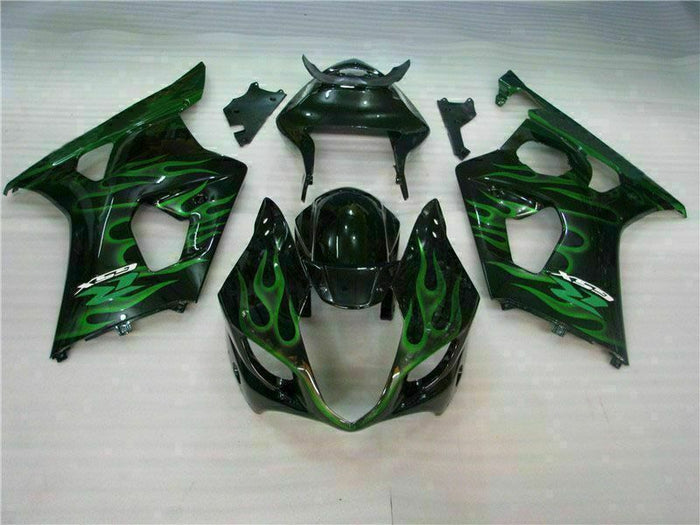 NT Injection Plastic Green Black Fairing Fit for  2003-2004 GSXR 1000 N047