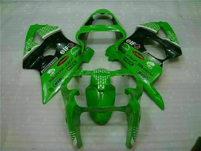 MS Fit for  2000-2002 ZX6R Plastic Green Black Injection Fairing ABS t022