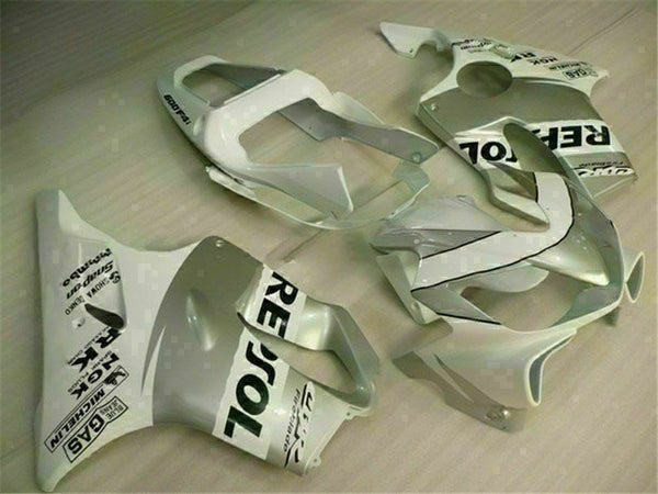 MSA Injection White Silver Fairing Kit Fit for Honda 2001-2003 CBR600 F4I TH u014