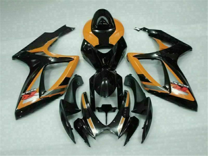 MSB Injection Black Orange Fairing Fit for  2006 2007 GSXR 600 750 o067