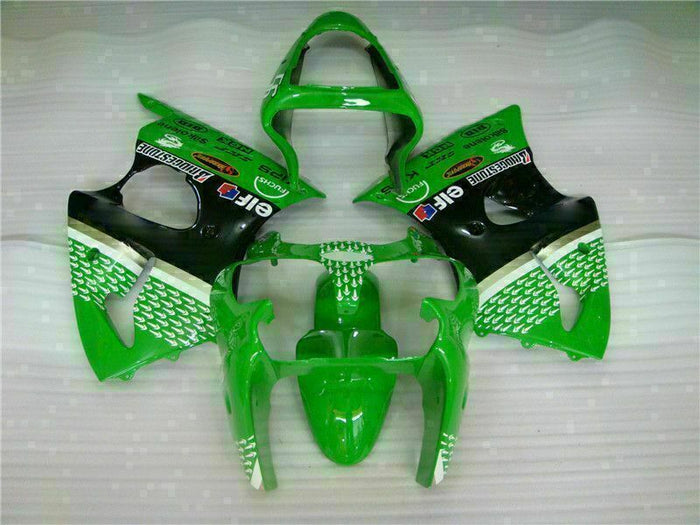 MS Fit for  2000-2002 ZX6R Plastic Green Black Injection Fairing ABS t023