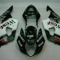 MS Injection New White Black Set Fairing Fit for  2003-2004 GSXR 1000 p037