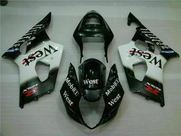 MS Injection New White Black Set Fairing Fit for  2003-2004 GSXR 1000 p037