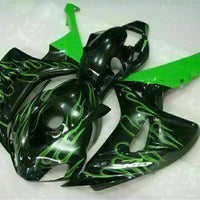 MS Injection Green Flame Black Fairing Fit for Honda 2006-2007 CBR1000RR u025