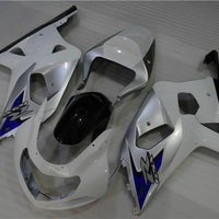 MSB Injection  White Silver Fairing Fit for  2001-2003 GSXR 600 750 l075