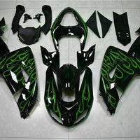 MSA Fit for  Ninja 2006-2007 ZX10R Green Flame Injection Fairing t009