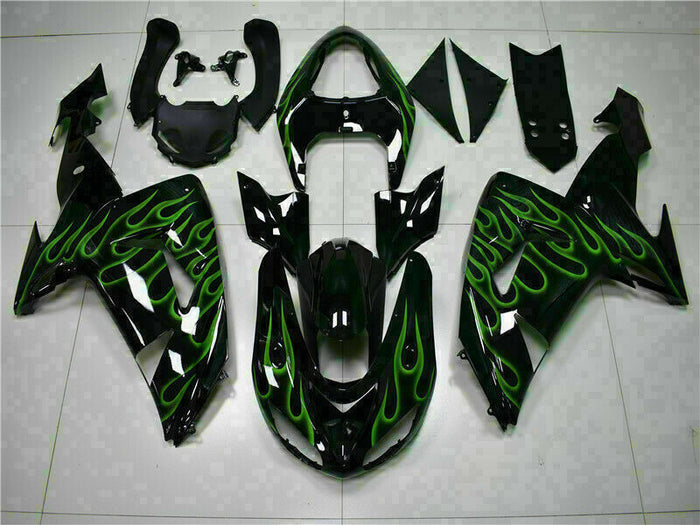 MSA Fit for  Ninja 2006-2007 ZX10R Green Flame Injection Fairing t009