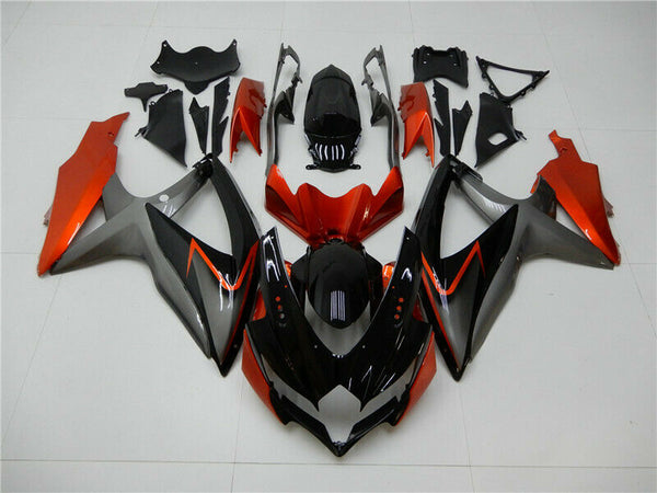 MSA Injection Orange Black Fairings Fit for  2008-2010 GSXR 600 750 o006g