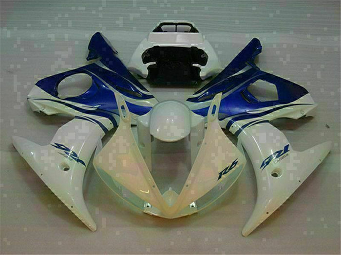 MS Injection White Blue Fairing Fit for Yamaha YZF 2003-2005 R6 & 06-09 R6S g007