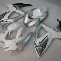 MSB Injection White Silver Fairing Fit for  2006 2007 GSXR 600 750 v085