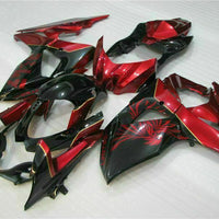MS Injection Red Flame Black Fairing Kit Fit for  2009-2016 GSXR 1000 p005