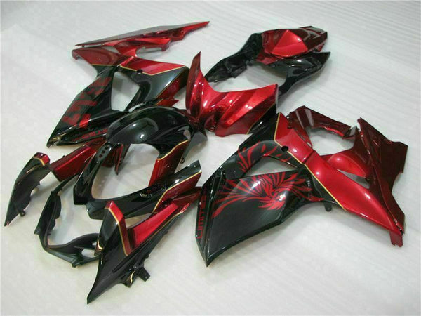 MS Injection Red Flame Black Fairing Kit Fit for  2009-2016 GSXR 1000 p005
