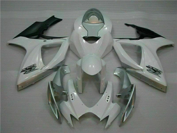 MSB Injection White Silver Fairing Fit for  2006 2007 GSXR 600 750 o077
