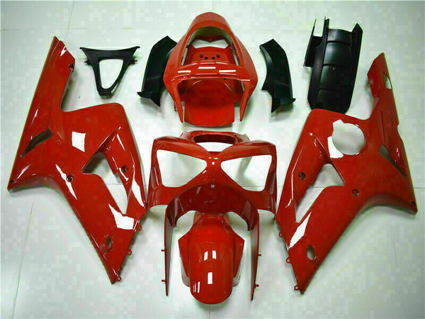 MSA Fit for  03-2004 ZX6R 636 Plastic Glossy Red Injection Fairing N012