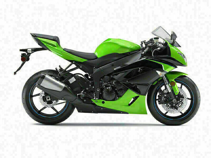 MSA Fit for  2009-2012 ZX6R ABS Plastic Green Injection Fairing Kit t009