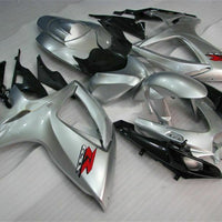 MSB Injection Mold Silver Fairing Set Fit for  2006 2007 GSXR 600 750 k033