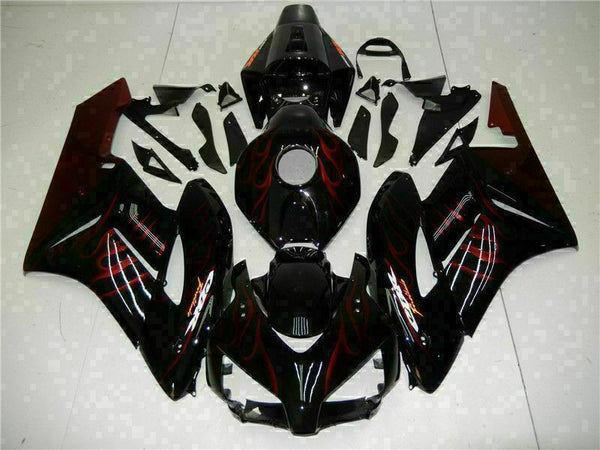 MS Injection Red Flame Black Fairing Kit Fit for Honda2004-2005 CBR1000RR u0124
