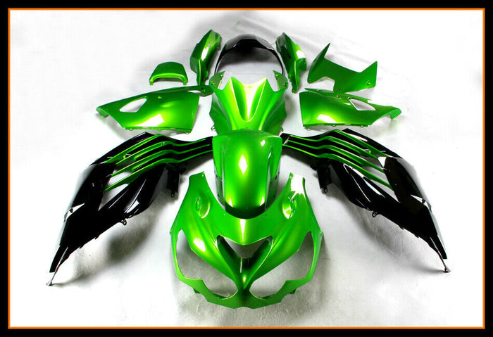 NT Black Green ABS Fairing Kit Fit for Injection ZX14R ZZR1400 2012-2024 e002A