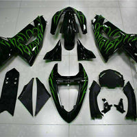 MSA Fit for  Ninja 2006-2007 ZX10R Green Flame Injection Fairing t009