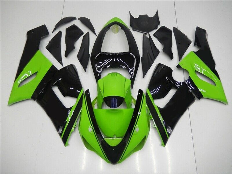 NT Fairing Fit for Kawasaki 2005-2006 ZX-6R E04A- Green Black | ABS Injection