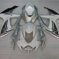 MSB Injection White Silver Fairing Fit for  2006 2007 GSXR 600 750 v085