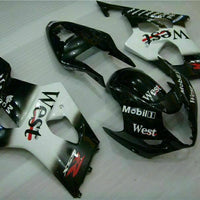 MS Injection New White Black Set Fairing Fit for  2003-2004 GSXR 1000 p037