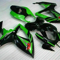 MSB Injection Black Green Fairing Fit for  2006 2007 GSXR 600 750 n052