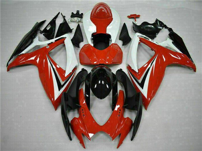 MSB Injection Red White Fairing Set Fit for  2006 2007 GSXR 600 750 o023z
