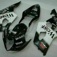 MS Injection New White Black Set Fairing Fit for  2003-2004 GSXR 1000 p037