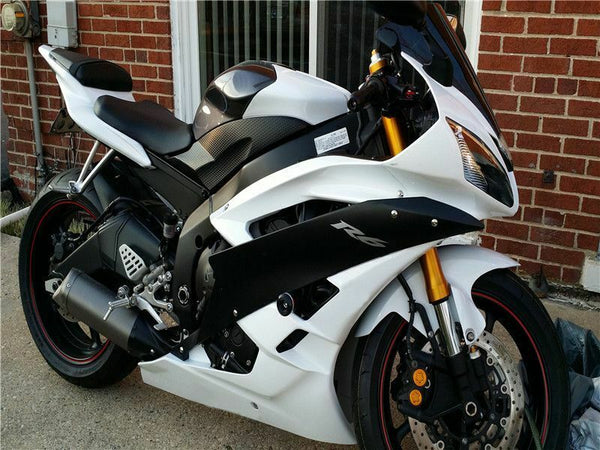 MSB Injection Mold White Black Fairing Kit Fit for Yamaha 2006-2007 YZF R6 j001