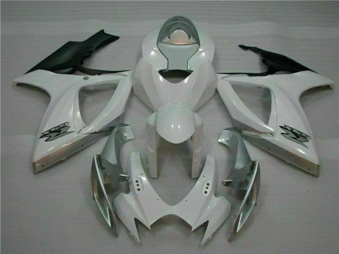 MSB Injection White Silver Fairing Fit for  2006 2007 GSXR 600 750 n077