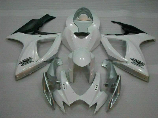 MSB Injection White Silver Fairing Fit for  2006 2007 GSXR 600 750 n077