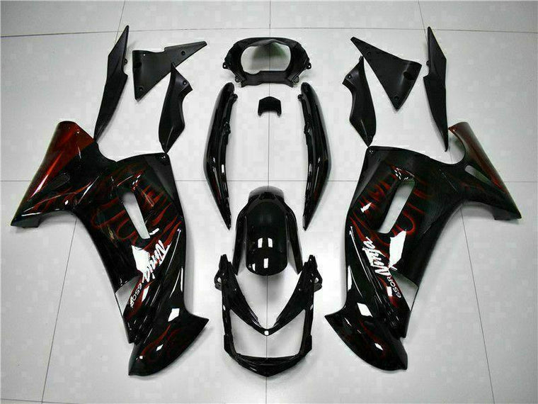 NT Fairing Fit for Kawasaki 2006-2008 EX650R N002- Er 6f Red Flame Brand | ABS Injection, US Stock