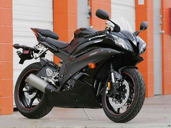 US STOCK NT Aftermarket Injection ABS Plastic Fairing Fit for YZF R6 2006-2007 Glossy Matte Black N002 Available in CA