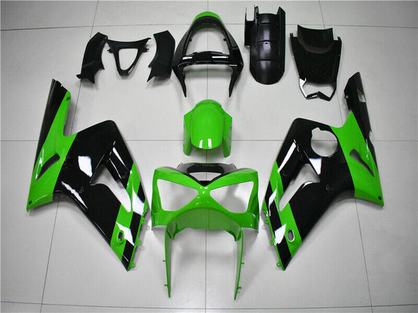 MSA Fit for  03-04 ZX6R 636 Plastic Green Black Injection Fairing a007