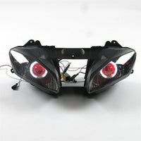 Front Motorcycle Headlight HALO Red Angel Eye Fit Yamaha 2008-2016 YZF R6