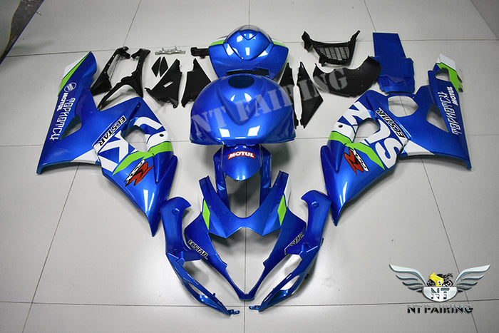 US STOCK NT Aftermarket Injection ABS Plastic Fairing Kit Fit for GSXR 1000 2005-2006 Blue White N073 Available in CA