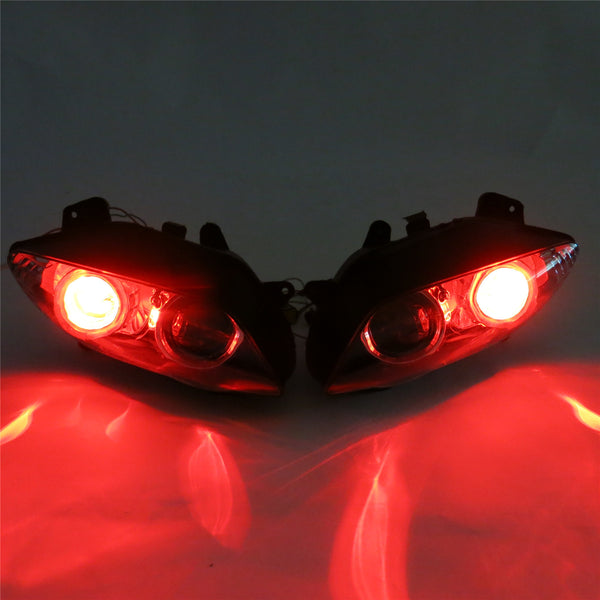 Front Motorcycle Headlight HALO Red Angel Eye Fit Yamaha 2004-2006 YZF R1