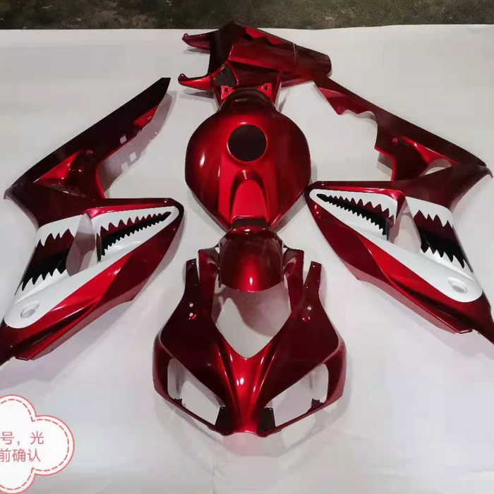 Injection Mold Red Shark Teeth Fairing Kit Fit for Honda 2006-2007 CBR1000RR