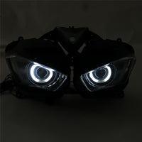 Front Motorcycle Headlight HALO Blue Angel Eye Fit Yamaha 2014-2018 YZF R25 R3