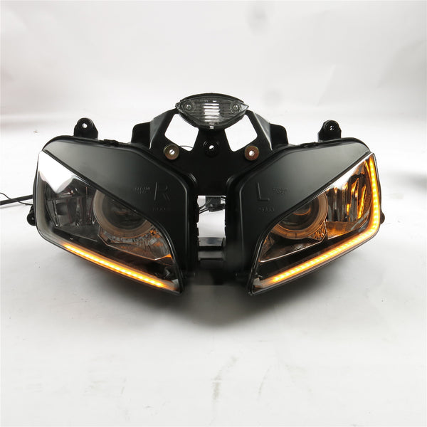Front Motorcycle Headlight HALO Blue Angel Eye Fit Honda 2003-2006 CBR600RR F5