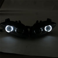 Front Motorcycle Headlight HALO Blue Angel Eye Fit Yamaha 2004-2006 YZF R1